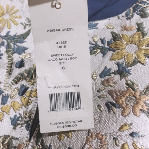 Tory Burch Jacquard Dress, Floral Mini Cocktail Party Size 8, New with Tag $698 - Picture 13 of 16